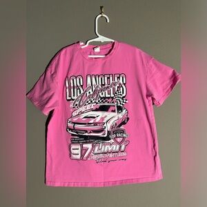 Like New Hot Pink Los Angeles Cars shirt Sz 8y